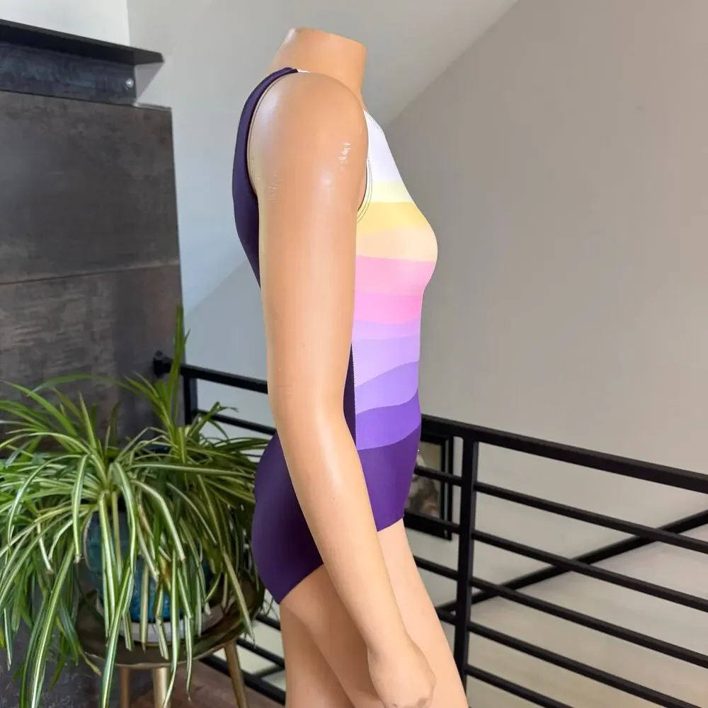 Destira Sky’s the Limit Gymnastics Leotard Adult XS Sunset Ombre Pink Purple